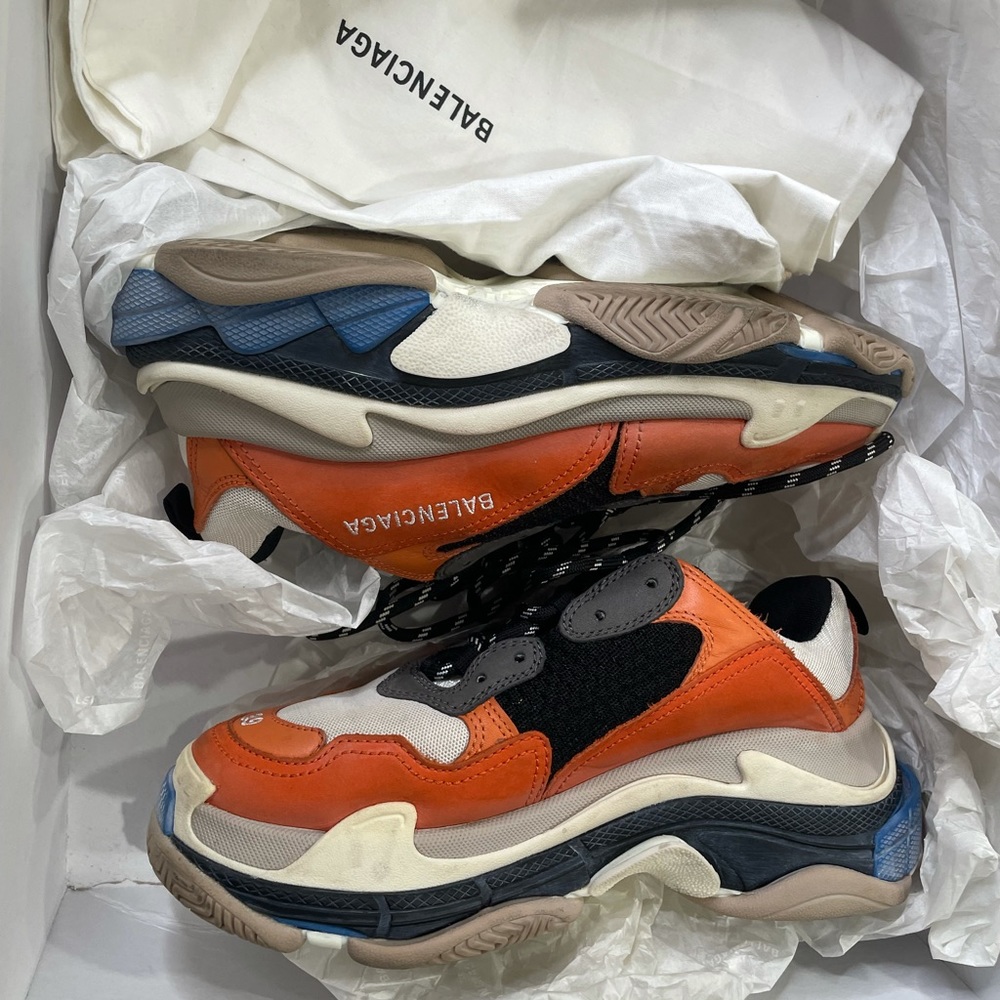 Balenciaga Triple S sneaker Orange/ gris/ noir size 39 (9w& 7m)